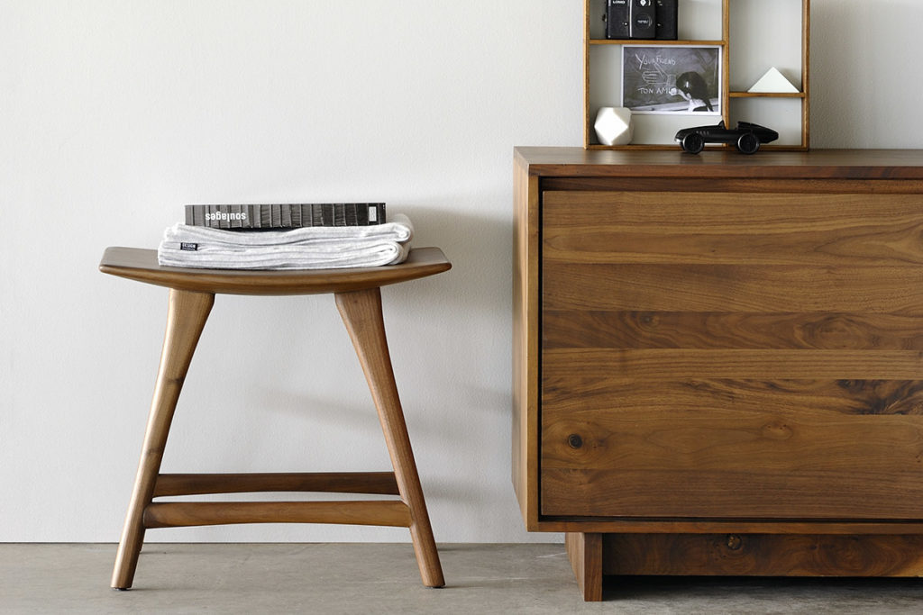 Ethnicraft Osso stool in solid walnut