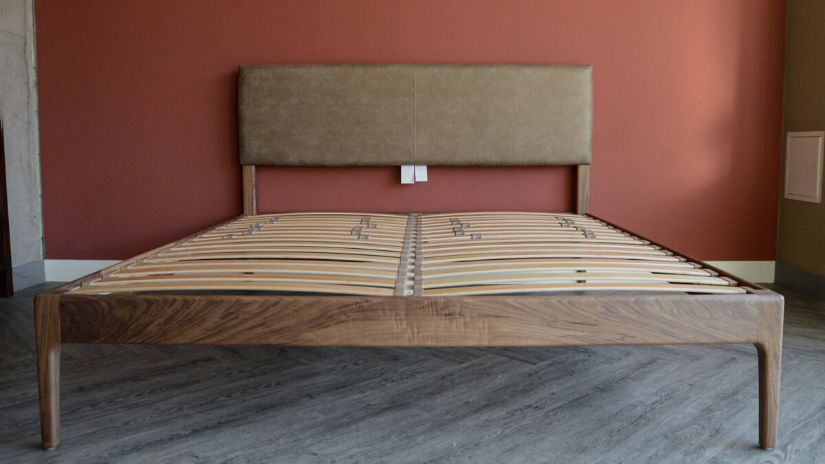 SOLD - Bloomsbury Walnut Upholstered Bed - Superking - Image 2