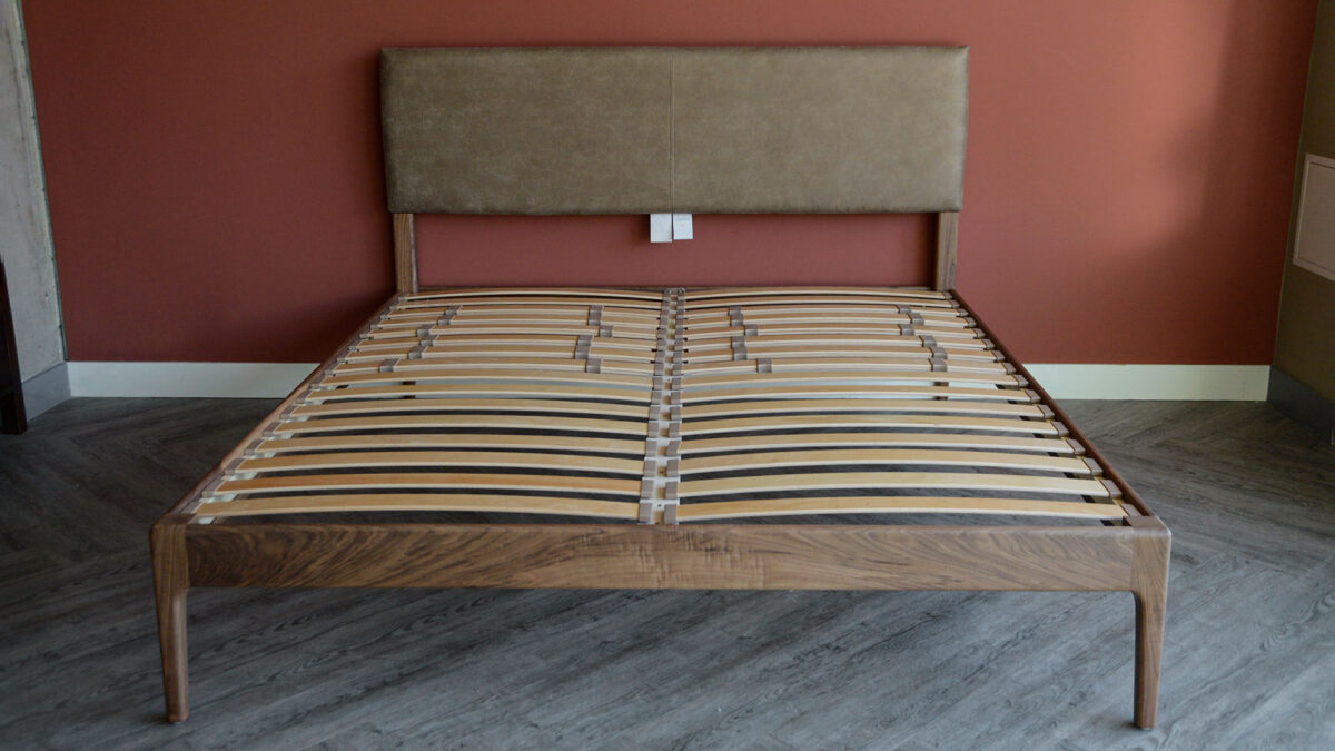 SOLD - Bloomsbury Walnut Upholstered Bed - Superking