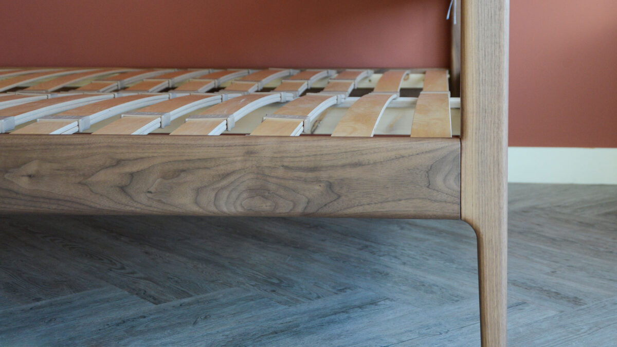 SOLD - Bloomsbury Walnut Upholstered Bed - Superking - Image 8