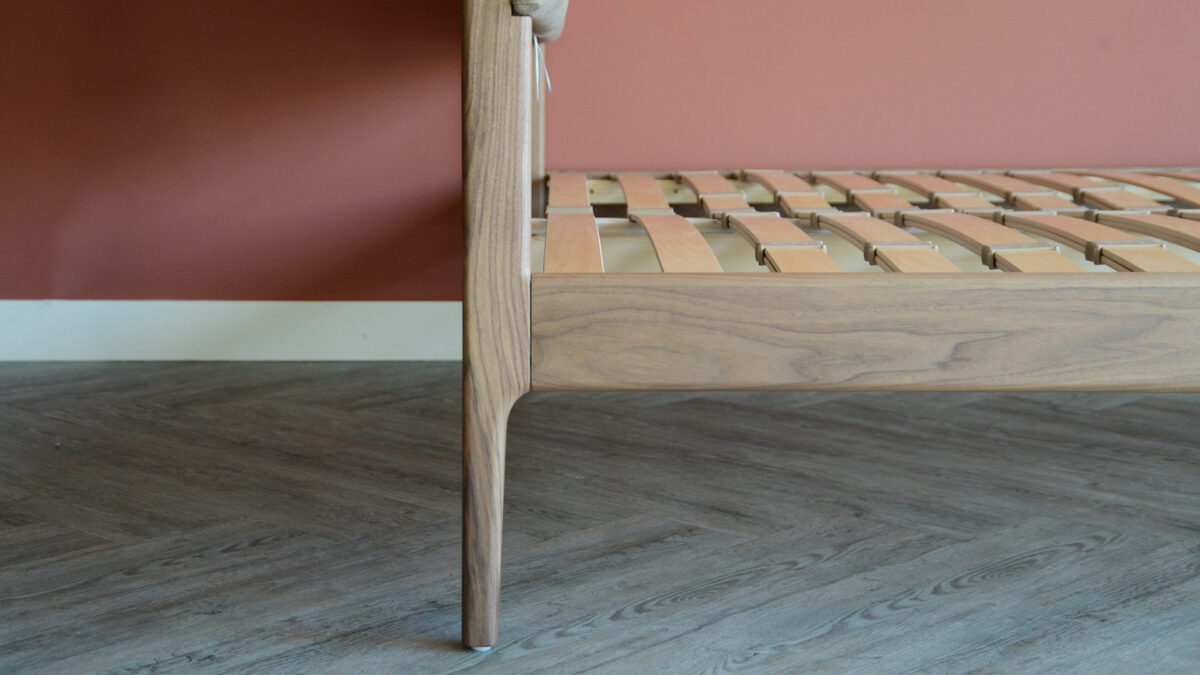 SOLD - Bloomsbury Walnut Upholstered Bed - Superking - Image 7