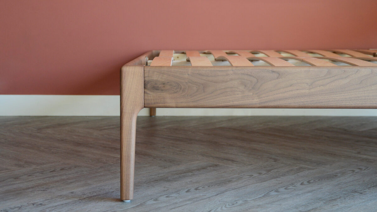 SOLD - Bloomsbury Walnut Upholstered Bed - Superking - Image 6