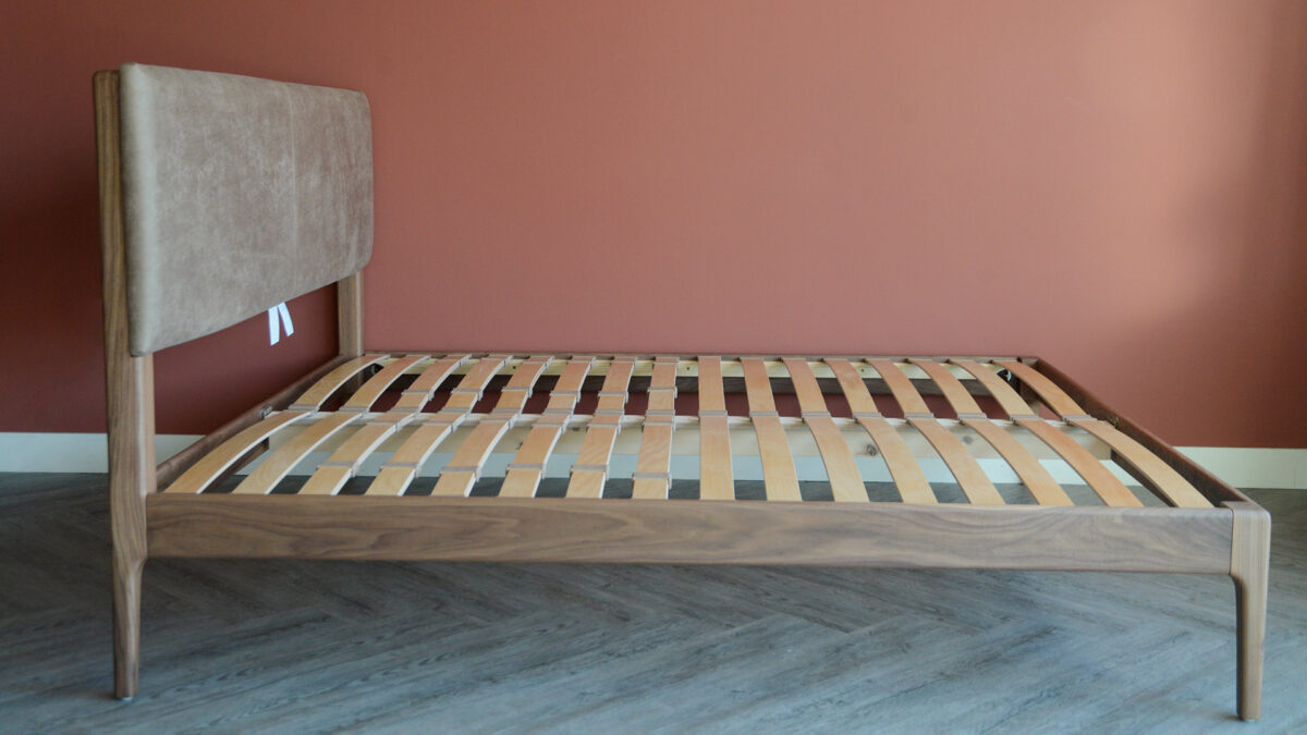 SOLD - Bloomsbury Walnut Upholstered Bed - Superking - Image 5
