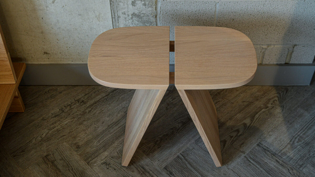 contemporary solid oak small side table