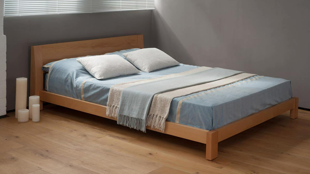 Great for loft spaces and attic rooms the low contemporary solid wood Java bed here is in Beech Wood