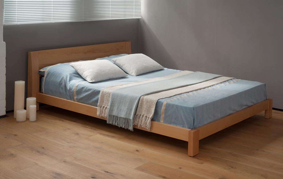 Great for loft spaces and attic rooms the low contemporary solid wood Java bed here is in Beech Wood