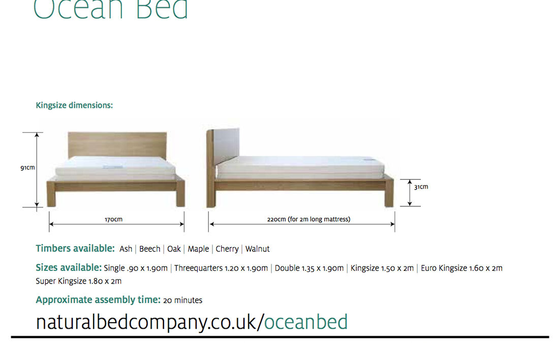 ocean bed dimensions and size options