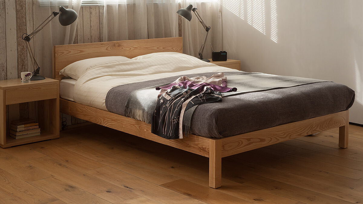 Sahara is a contemporary low wooden bed available in a choice of wood and in a range of bed sizes