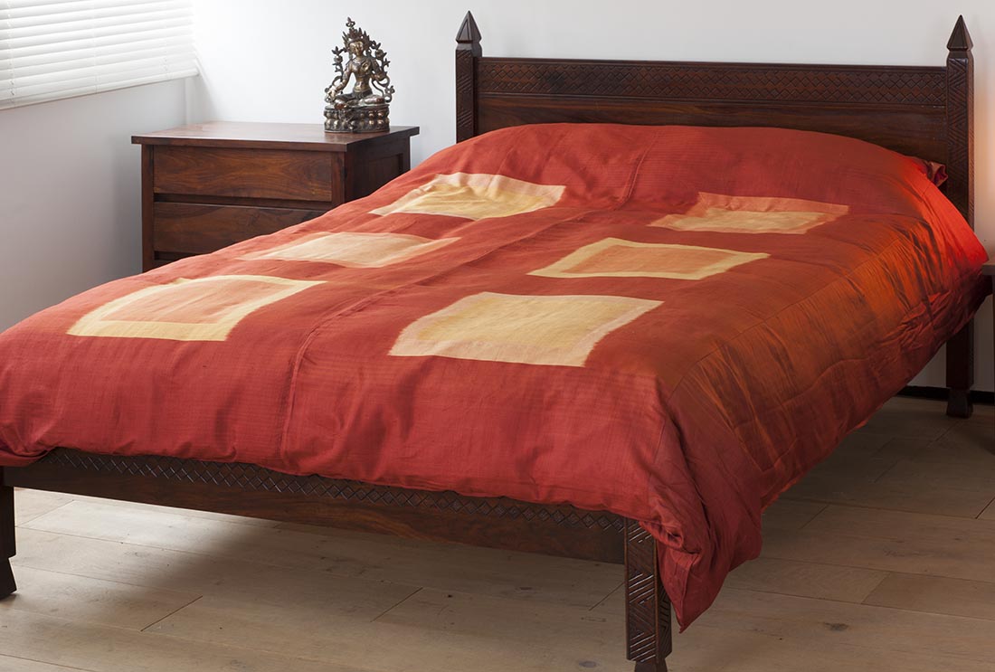 Pha Tung Silk Duvet Cover, Flame