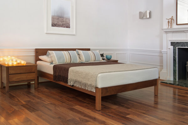 Classic Georgian bedroom setting for our contemporary wooden Sahara bed in solid walnut