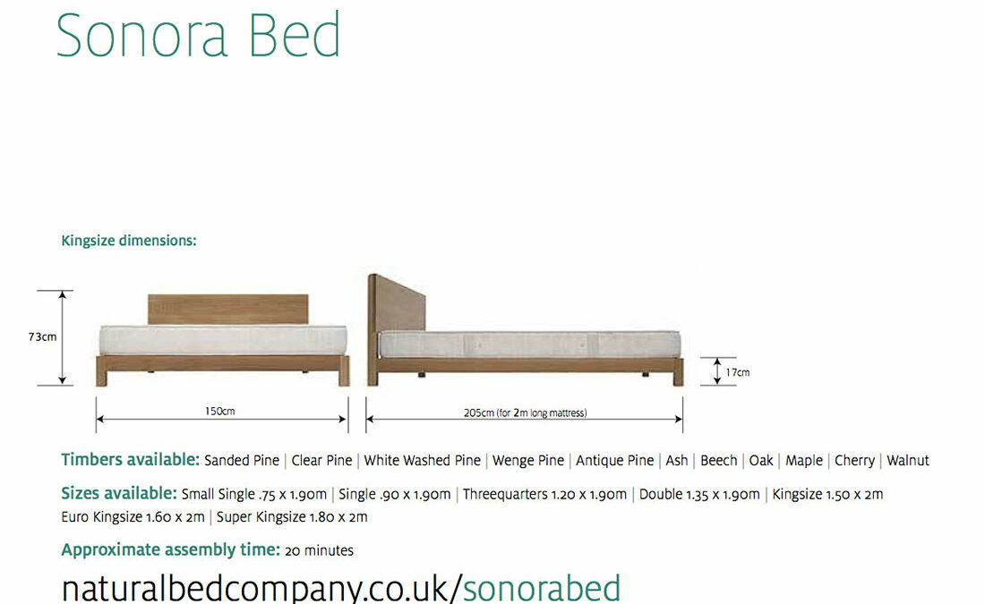 sonora wooden bed dimensions and size options