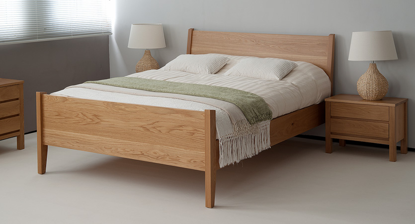 Zanskar solid wooden bed can be made with a footboard as shown here.