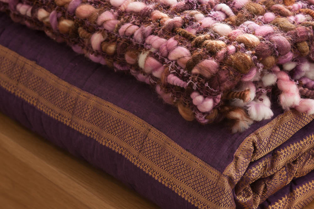 Zari Indian Quilt, Blackberry