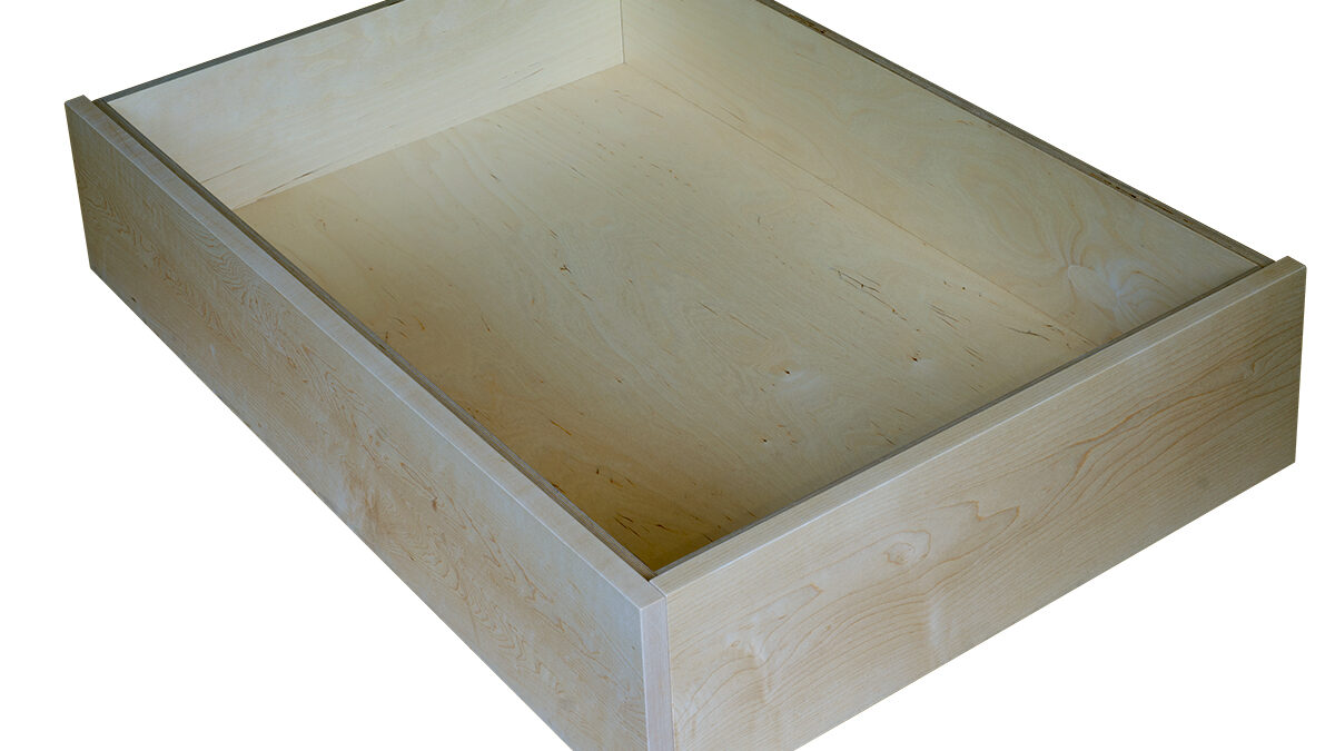 maple underbed drawer with side panel