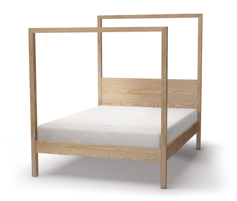 How the Oasis 4 poster bed looks in ash wood