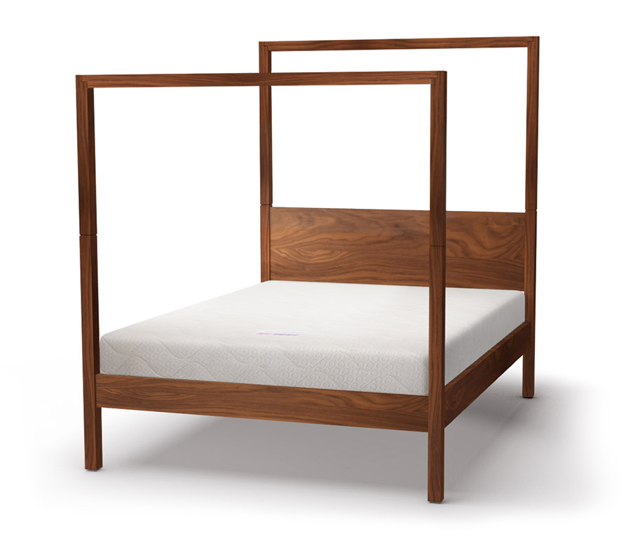 How the Oasis 4 poster wooden bed would look in walnut