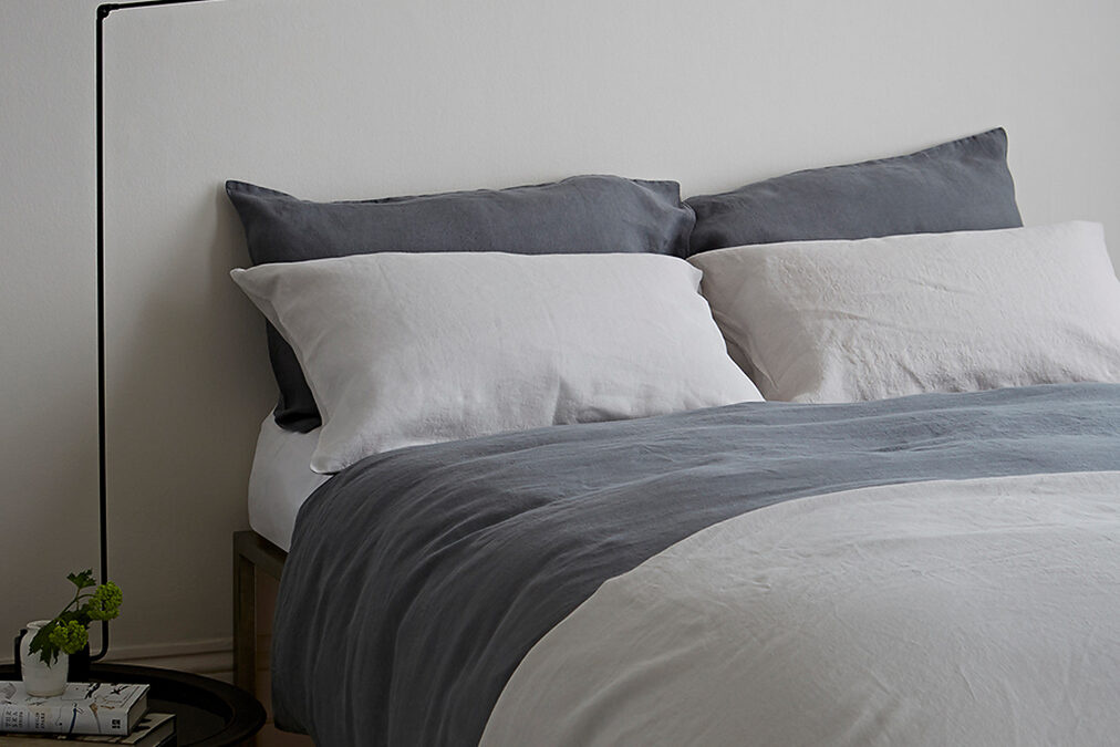 charcoal linen duvet cover