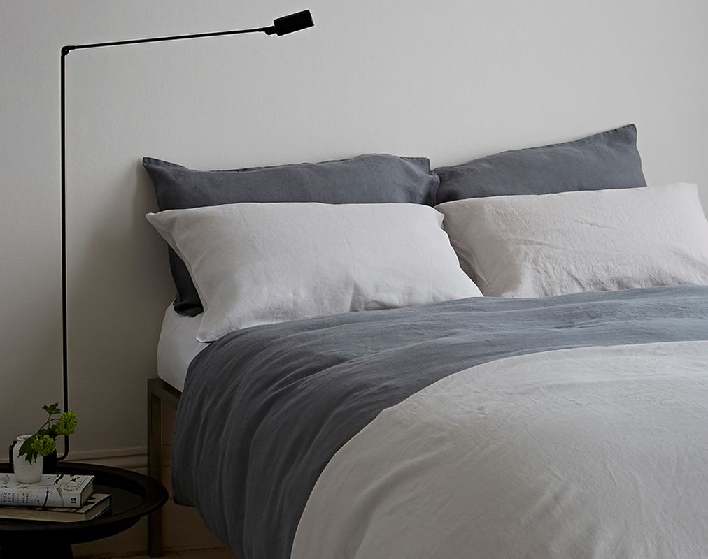 charcoal linen duvet cover