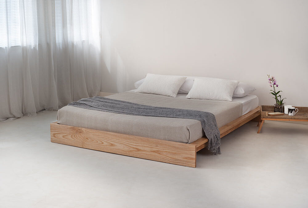 Minimal bedroom look with Ki low solid wood bed in Ash