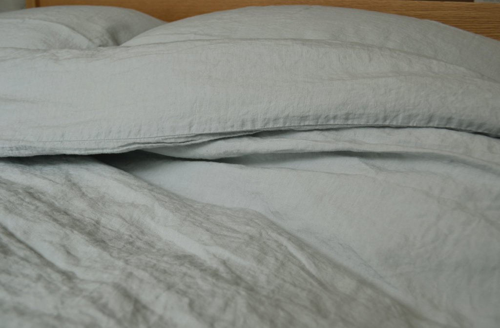 duck egg blue linen bedding