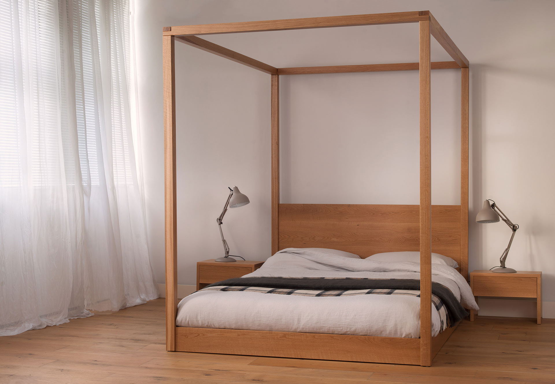 Cube  Modern Four Poster Bed  Natural Bed Company