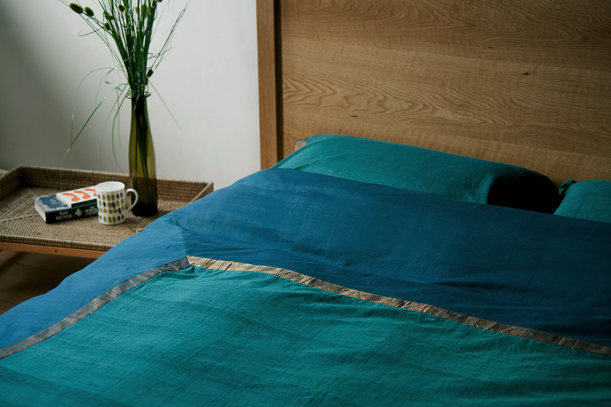 zari teal duvet cover