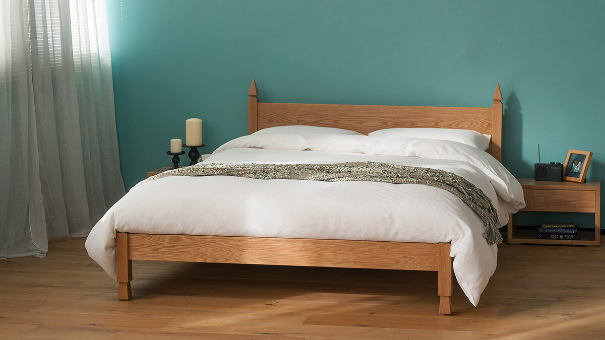 Mandalay Indian style solid wooden bed here made from Oak