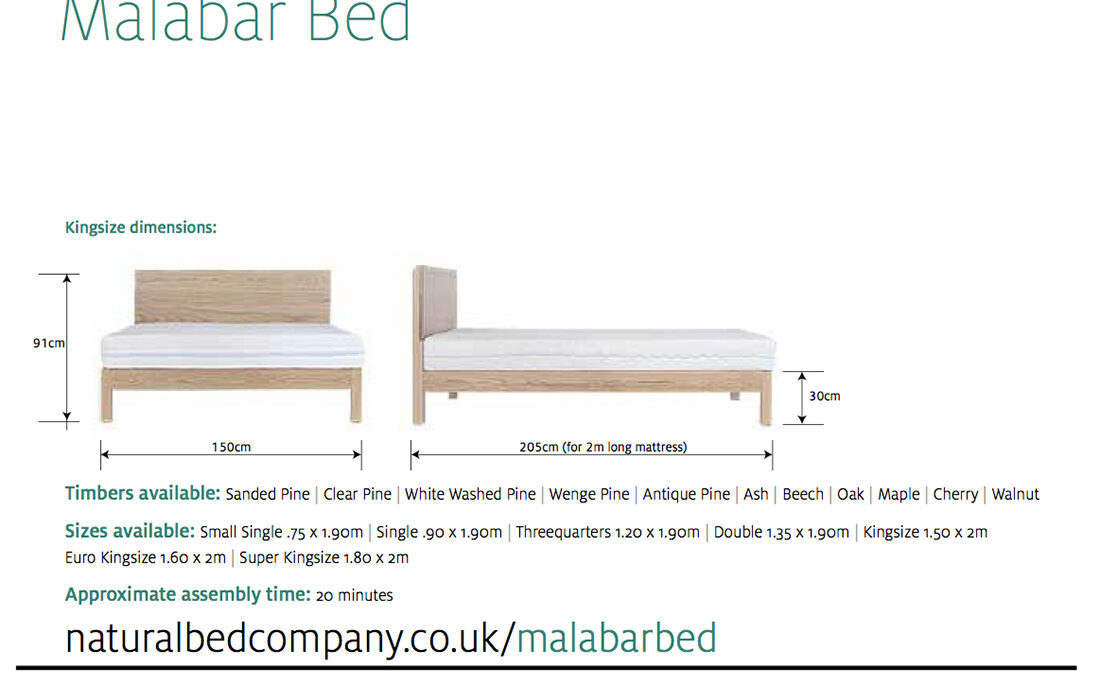 malabar wooden bed dimensions and size options