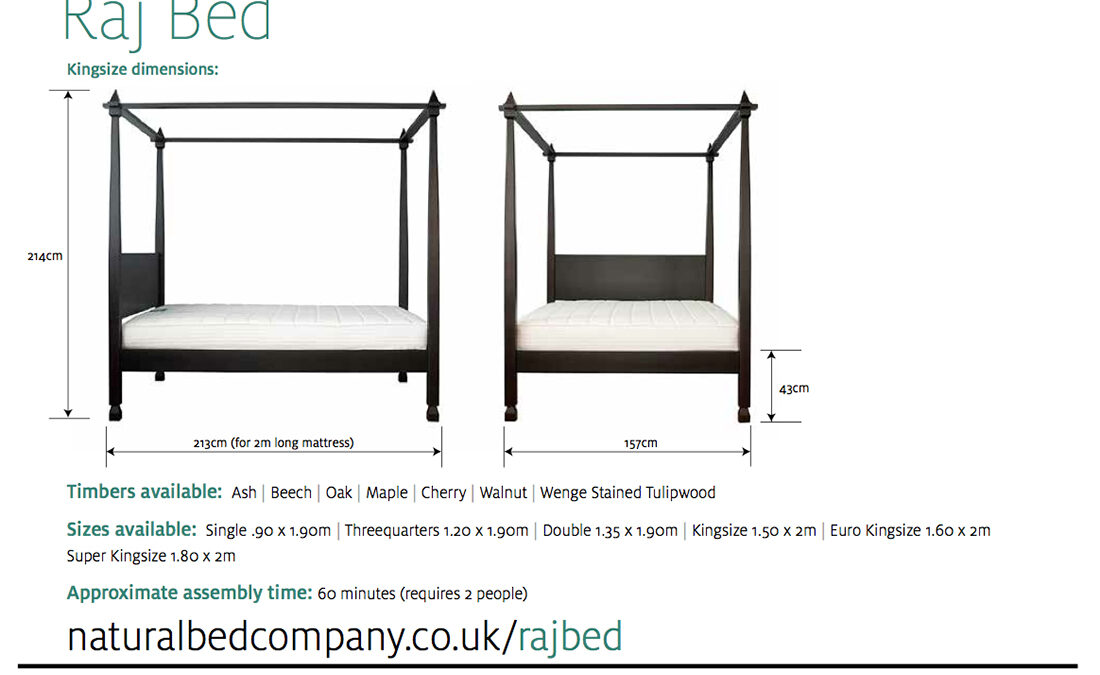 raj bed dimensions