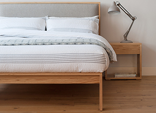 shetland contemporary wooden bed frame in Oak