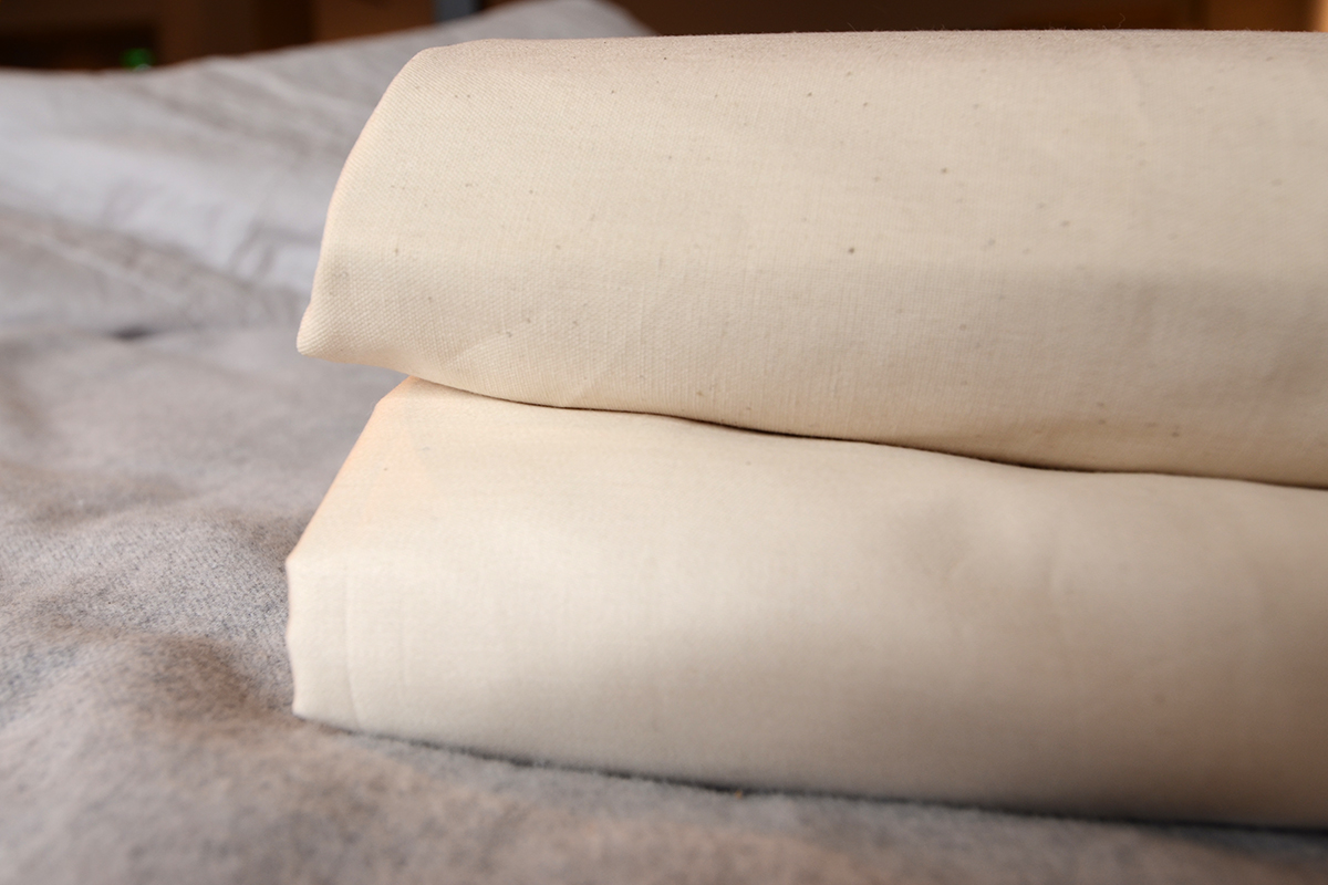 organic cotton undyed and unbleached bedding - sateen and classic