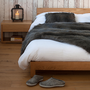 Nevada low wooden bed made to order in a choice of timber and a range of bed sizes