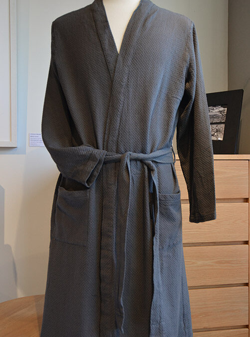 grey linum robe portrait