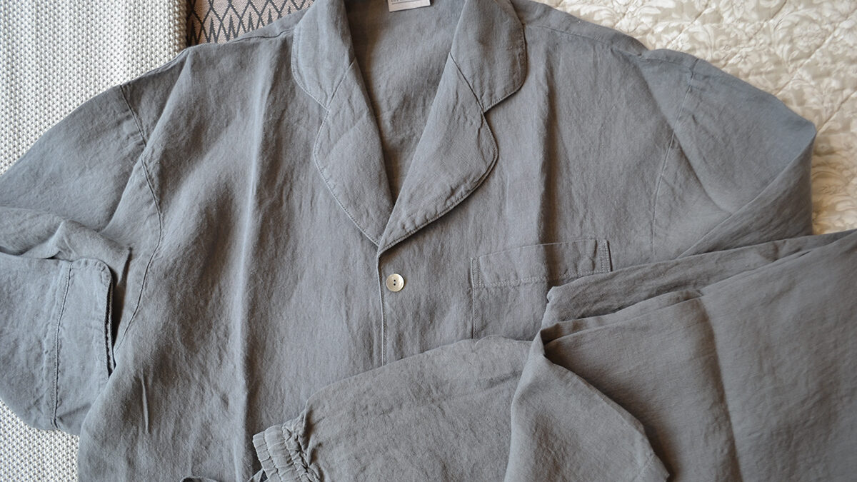 linen charcoal pjs