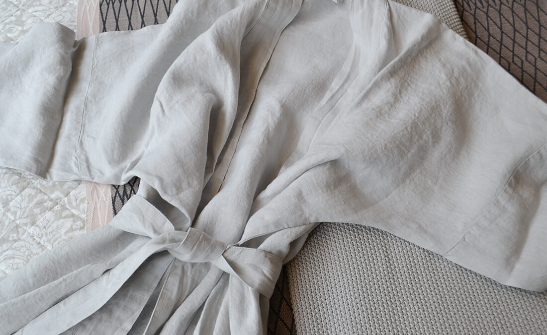 linen robes - dove grey