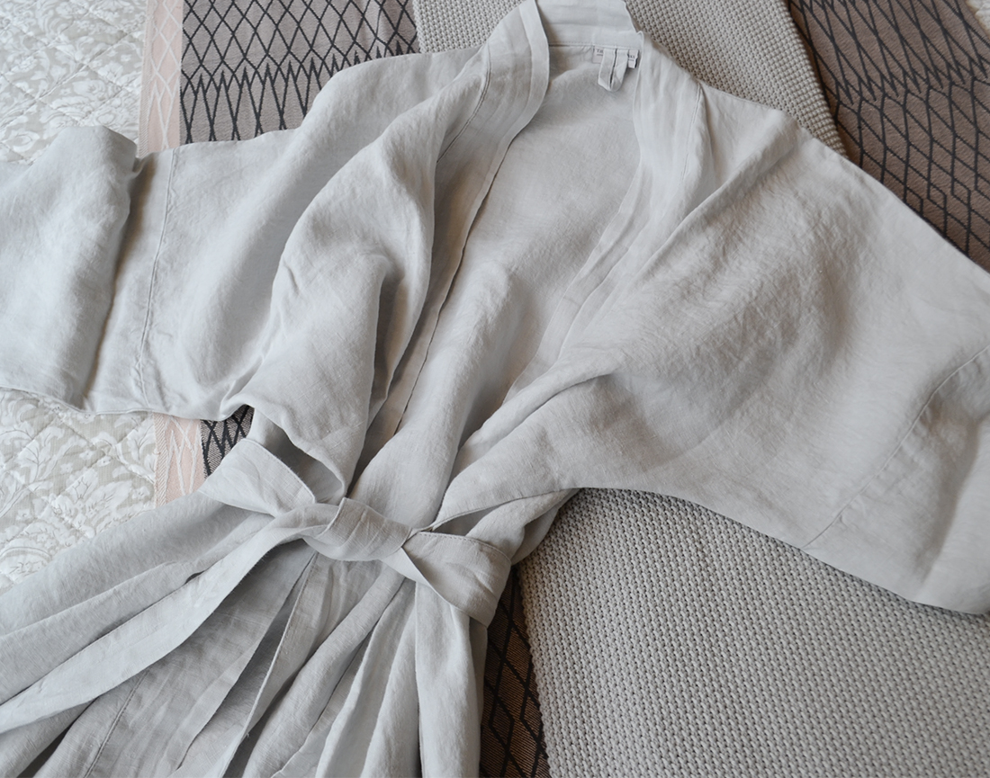 linen robes - dove grey