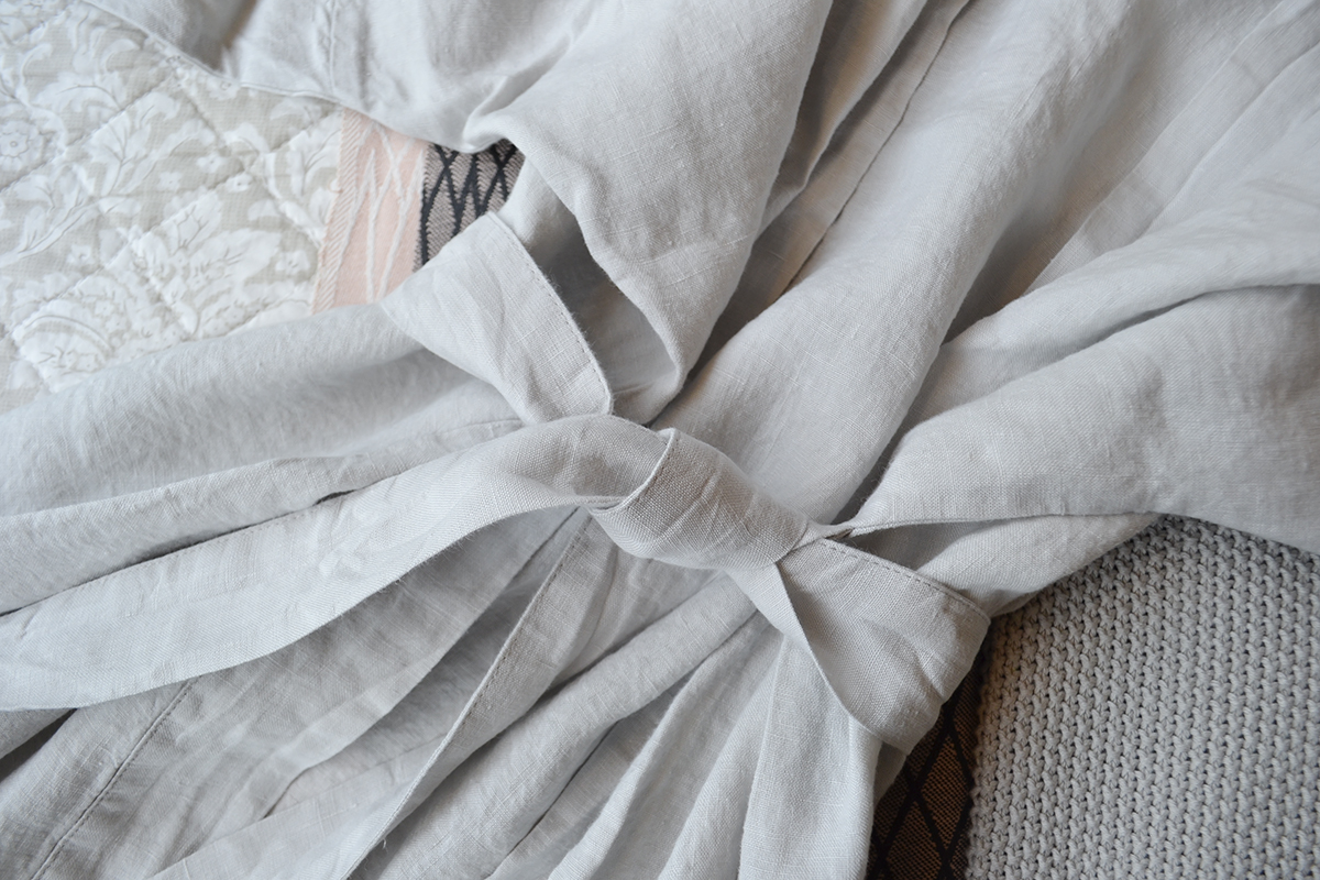 linen robes - dove grey