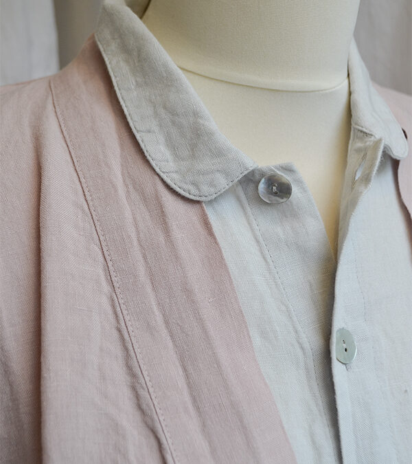 linen pink robe and dove pjs