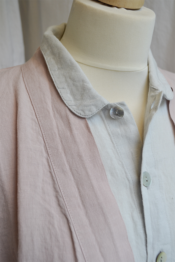 linen pink robe and dove pjs