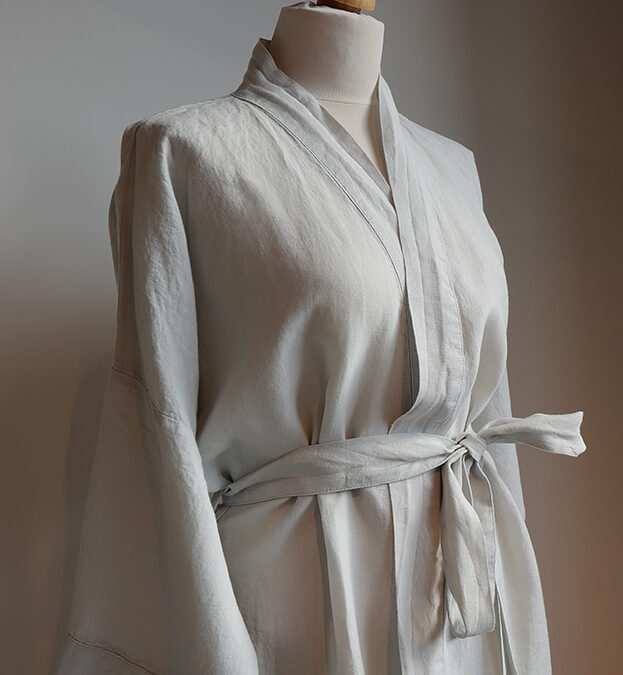 grey linen robe