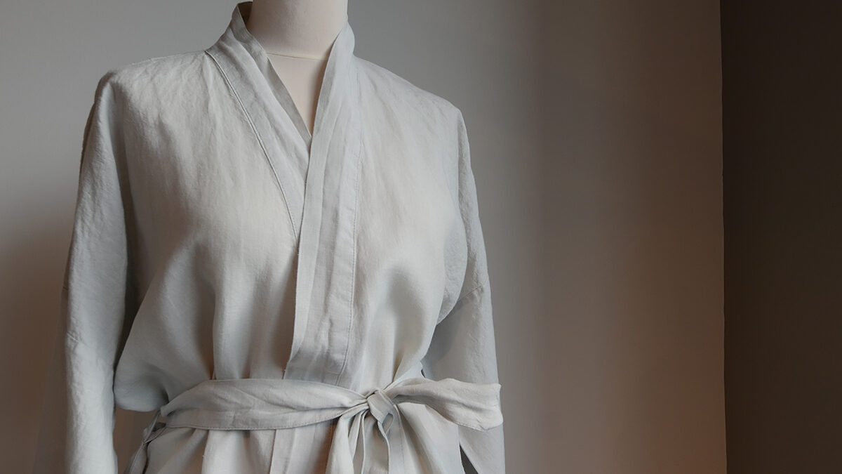 grey linen robe