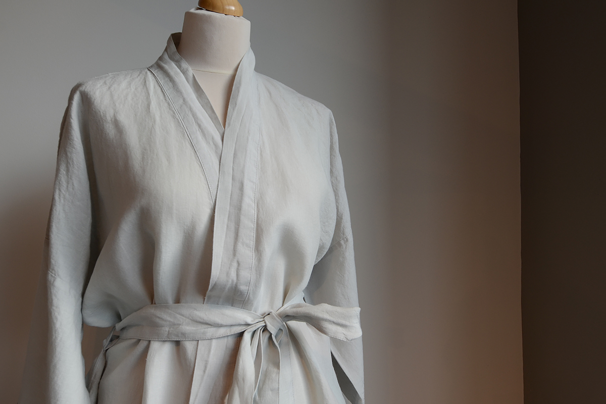 washed linen dressing gown