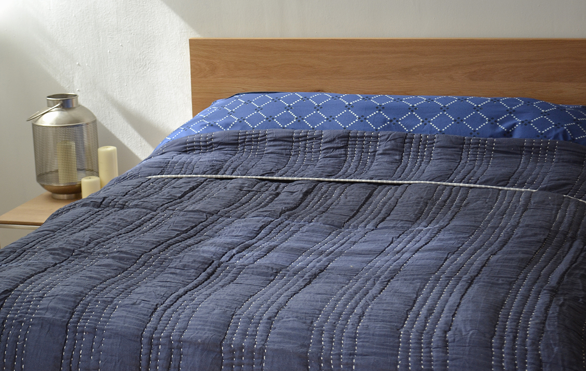 indigo quilt with hira duvet