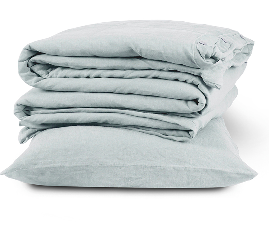 linen bedding bundle duck egg