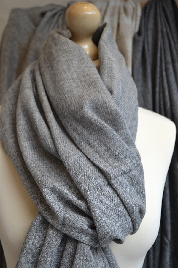 deep grey cashmere scarf