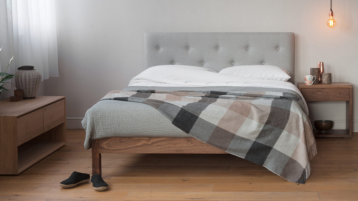 Arran Pure Wool Covered Headboard Bed Natural Bed Company