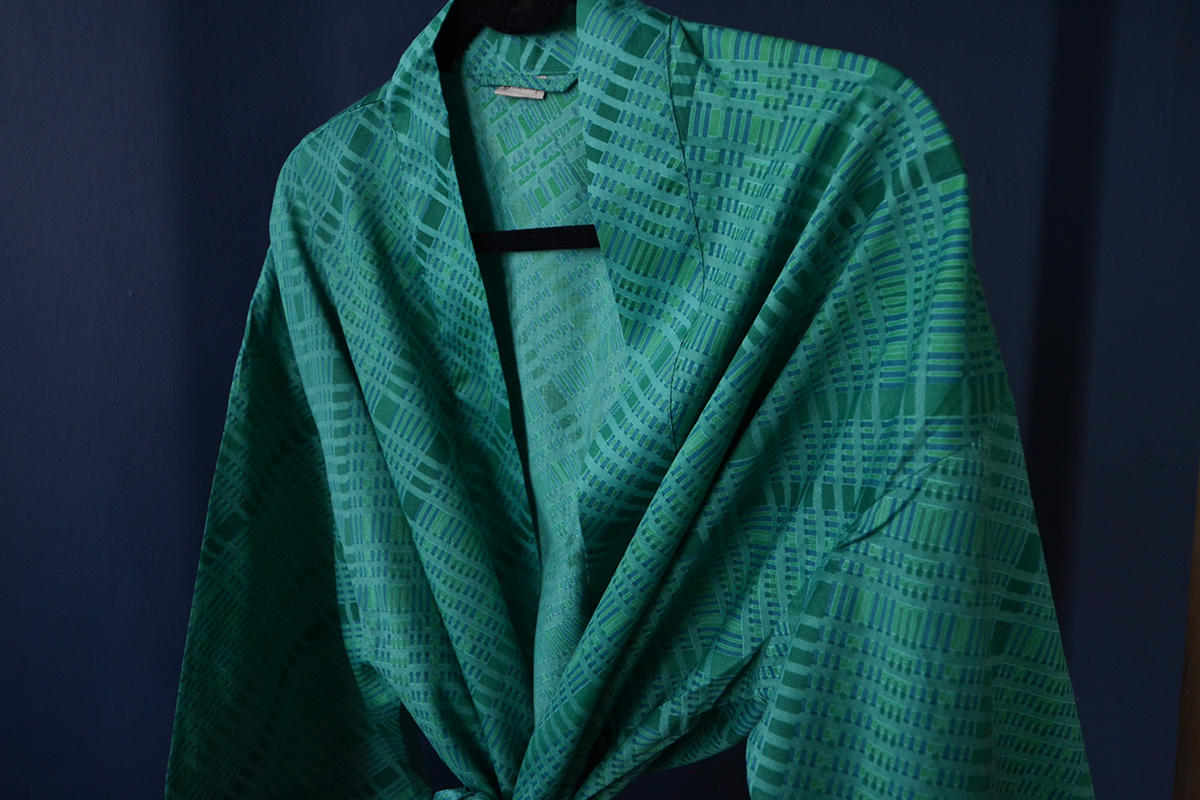 emerald cotton kimono