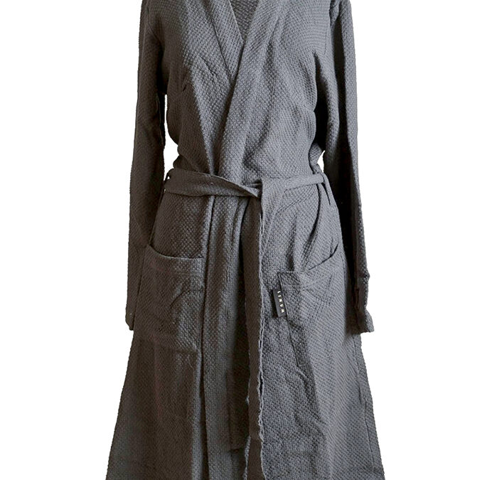 Grey kimono robe hotsell