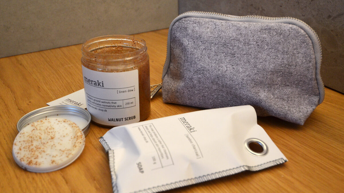 Meraki cleansing set - soap, scrub and wash bag