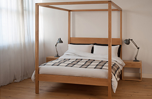 Our solid wood Orchid 4 poster bed hand-made to order from a choice of wood and in a range of bed sizes